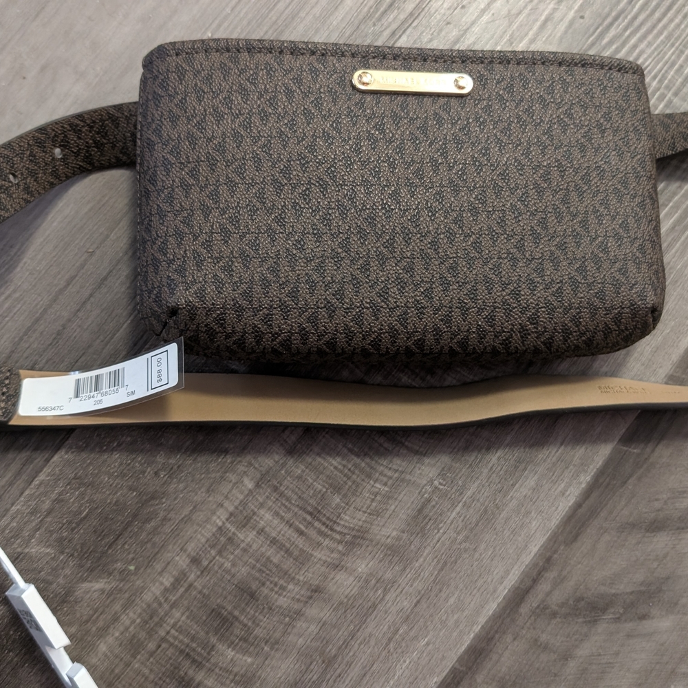 Brown Patterned Belt Bag